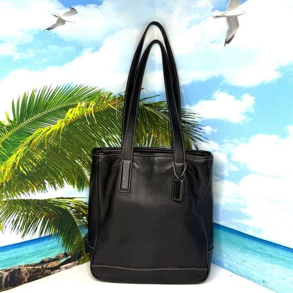 Coach A2S-7776 Hampton Black Leather Tote Bag Vintage - Picture 1 of 13
